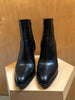 MARNI $1,700 Black Leather Silver Metal Cut Out Chunky Heel Ankle Boot 40/10/9.5
