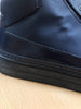 PRADA Men's Navy Leather Lace Up High Top Trainer Flat Sneaker Shoe 10