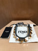 FENDI Vitello Century Stud Mini Alga Green Grey Leather Gold Purse Handle Strap