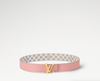 LOUIS VUITTON LV Initiales Pink Damier Azur Plaid Reversible Leather Belt 90/36