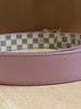 LOUIS VUITTON LV Initiales Pink Damier Azur Plaid Reversible Leather Belt 90/36