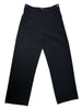 HERMES Black Vtg Wool Side Zip Button Wide Leg Dress Pant Womens Trouser 40/8