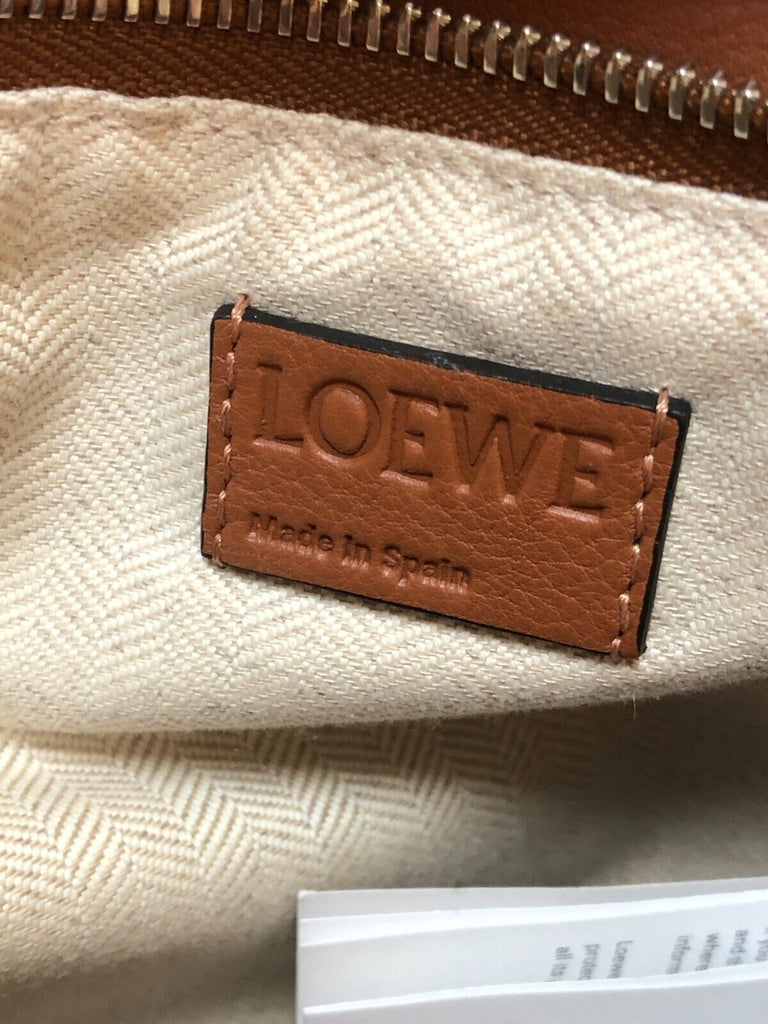 LOEWE $3500 Puzzle Small Brown Camel Tan Leather Patchwork Shoulder Bag Purse