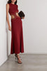 CHRISTOPHER ESBER Maroon Red Ribbed Knit Cut Out Sleeveless Maxi Dress UK 4 US 0