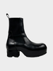 RICK OWENS Beatle Ballast 2021 Phlegethon Black Leather Ankle Calf Boot 38/8