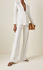 SERGIO HUDSON $1,100 White Crepe Tuxedo Strong Shoulder Single Breasted Blazer 0