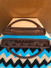 MARNI Market Blue Black Beige Crochet Knit Zig Zag Chevron Geometric Bag Purse