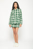 CIAO LUCIA Jane Forest Green White Plaid Check Print Ssense Jane Mini Skirt S