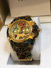 VERSACE Icon Active Chronograph Quartz Yellow Leopard Print Gold Accent Watch