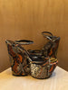 YVES SAINT LAURENT YSL Vtg Runway Baobab Python Snakeskin Wedge Platform Heel 36