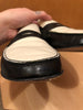 JAMIE HALLER Two Tone Black Bone Cream Leather Slip On Penny Loafers 40