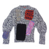 RAF SIMONS X STERLING RUBY Gray Melange Multi Virgin Wool Patchwork Sweater XL