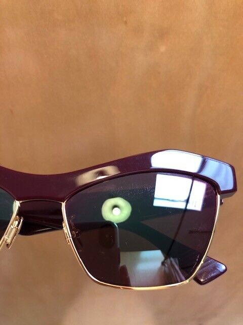 BOTTEGA VENETA BV1099S Maroon Red Burgundy Cat Eye Reflective Glasses Sunglasses