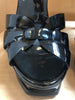 SAINT LAURENT  Tribute Black Patent Leather Woven Platform High Heel Sandals 36