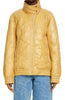 DRIES VAN NOTEN $1200 Mens Vina Hay Yellow Crinkle Hooded Rain Coat Jacket S