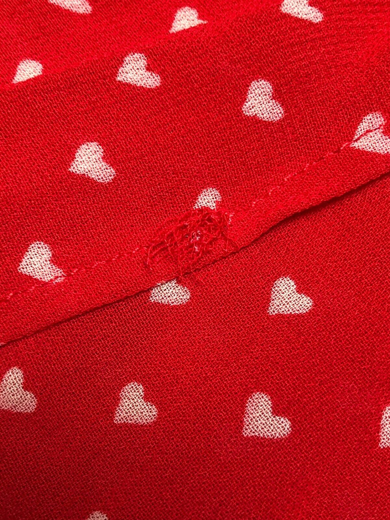 MOSCHINO CHEAP & CHIC Vtg 90s Red White Heart Print Sleeveless Mini Dress 6/8