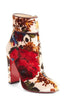 CHRISTIAN LOUBOUTIN Moulamax 85 Beige Velvet Rose Floral Print Ankle Boot 39