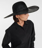 THE ROW Masha Black Hemp Raffia Straw Wide Brim Sun Hat S