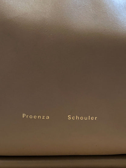 PROENZA SCHOULER Taupe Brown Gray Leather Black Large Tote Bucket Bag Purse
