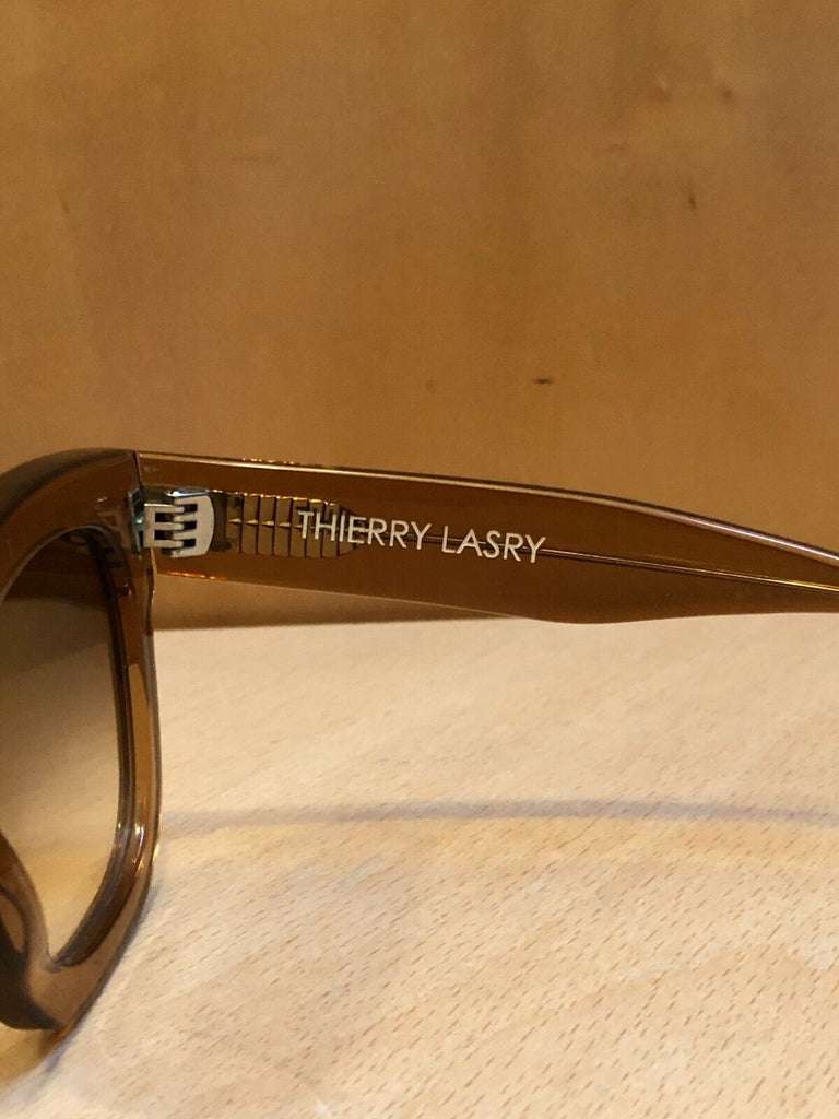 THIERRY LASRY Unicorny Translucent Amber Orange Brown Square Frame Sunglasses