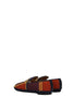 LOEWE Monogram Cloth Fabric Plaid Logo Gem Stone Embellished Loafer Shoes 40