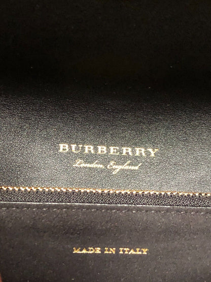 BURBERRY The Small House Nova Check Buckle Sea Green Leather Shoulder Bag Purse