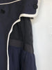 SACAI  Black Navy White Embroidered Button Detail Pleated Lace Silk Cotton 3/M