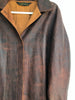 SOPHIE HONG	Rare Dark Brown Orange Snakeskin Embossed Silk Lapel Jacket Coat L