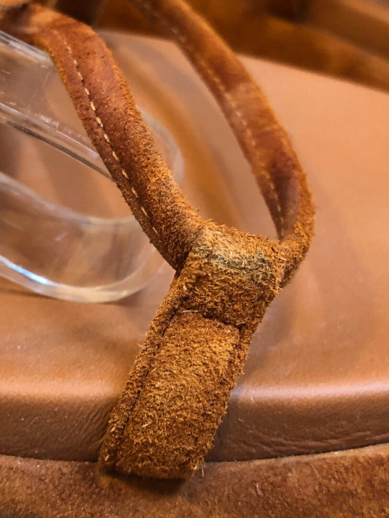 KHAITE	Alba Brown Suede Leather Trimmed Strappy Tie Up Ankle Sandals 38.5