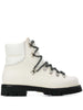 PROENZA SCHOULER White Leather Black Lug Sole Cord Ankle Combat Hiking Boot 37