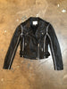 IRO Ashville Ashvie Black White Trim Fitted Leather Biker Moto Jacket 36/4/2