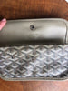 GOYARD St Louis Goyardine Light Gray Monogram Chevron Print Snap Pouch Wallet