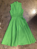 EMILIA WICKSTEAD  Sheila Cloqué Green Button Up High Neck Midi Dress UK 6 US 0/2