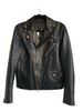 ACNE Mens Araki Black Leather Zip Up Long Sleeve Biker Moto Jacket 48/L/XL