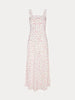 REALISATION PAR Dharma Baby Rose White Pink Floral Square Neck Silk Long Dress M