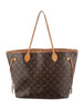 LOUIS VUITTON Neverfull Brown Canvas Monogram Print Shoulder Bag Tote Purse