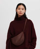 MANSUR GAVRIEL Moon Sling Dark Purple Brown Leather Small Crossbody Bag Purse