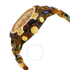 VERSACE Icon Active Chronograph Quartz Yellow Leopard Print Gold Accent Watch