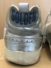 GOLDEN GOOSE Midstar Silver Metallic High Top Leather Gray Suede Star Sneaker 40