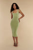 Mirror Palais Supermodel Pistachio Green Sleeveless Ribbed Jersey Midi Dress S