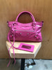 BALENCIAGA The First 2Way Pink Patent Leather Silver City Classic Bag Purse