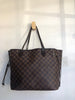 LOUIS VUITTON Neverfull MM Damier Ebene Brown Canvas Leather Tote Bag Purse