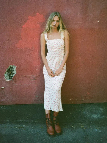 RED FLORAL MAXI DRESS