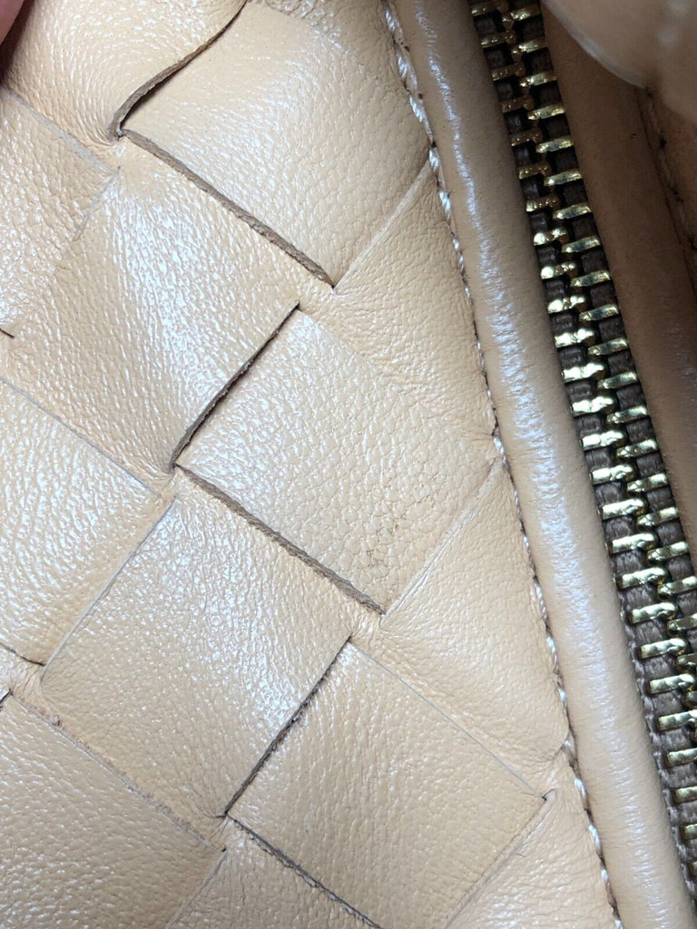 BOTTEGA VENETA Jodie Beige Knot Intrecciato Woven Leather Mini Tote Bag Purse