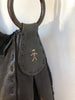 HENRY BEGUELIN Sella Horse Pony Calf Hair Black Leather Hobo Saddle Bag Purse