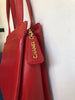 CHANEL - Vtg 1997-1999 Red Caviar Leather  Gold CC Tote Shoulder Bag Purse