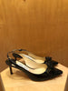 JIMMY CHOO Blare 60 Black Patent Leather Bow Pointed Toe Sling Back Pump 37.5