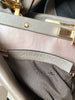 FENDI Peekaboo Iconic Gold Studs 2 Way Gray Taupe Leather Shoulder Bag Purse