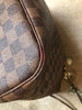 LOUIS VUITTON Neverfull MM Damier Ebene Brown Canvas Leather Tote Bag Purse