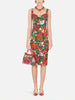 DOLCE & GABBANA D&G Portofino Red Flower Print Bustier Bodycon Knee Dress 40/4/2